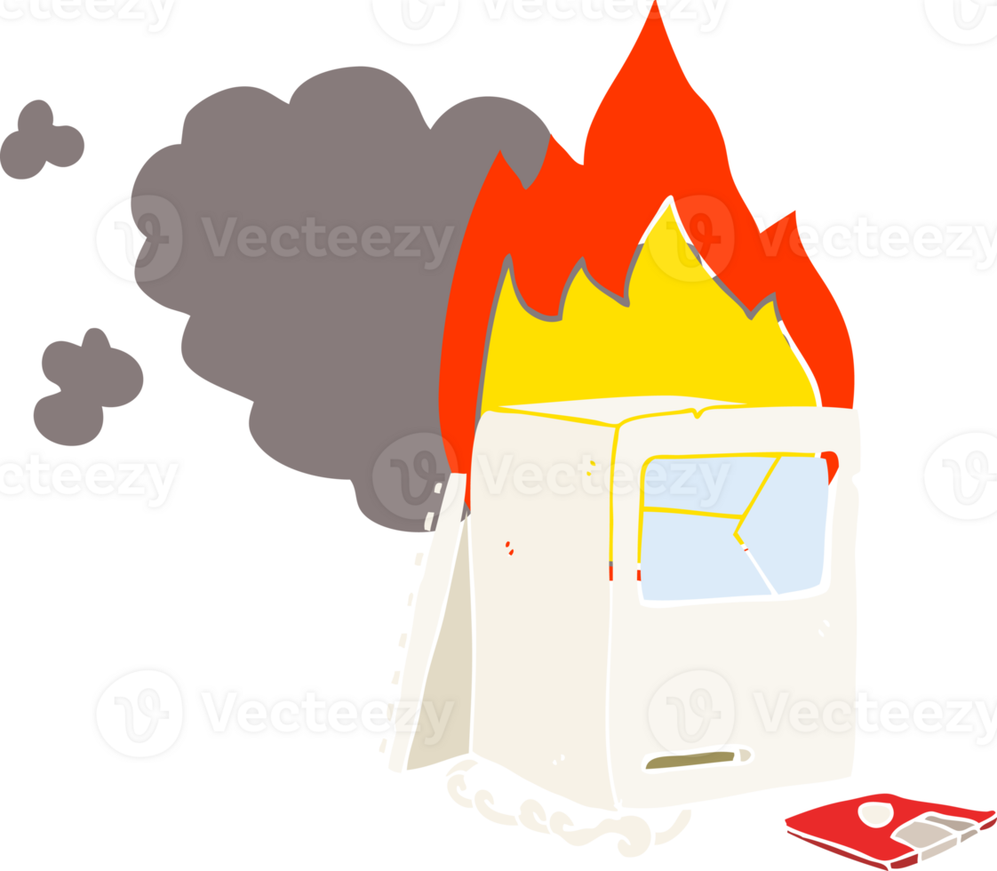 flat color style cartoon broken computer png