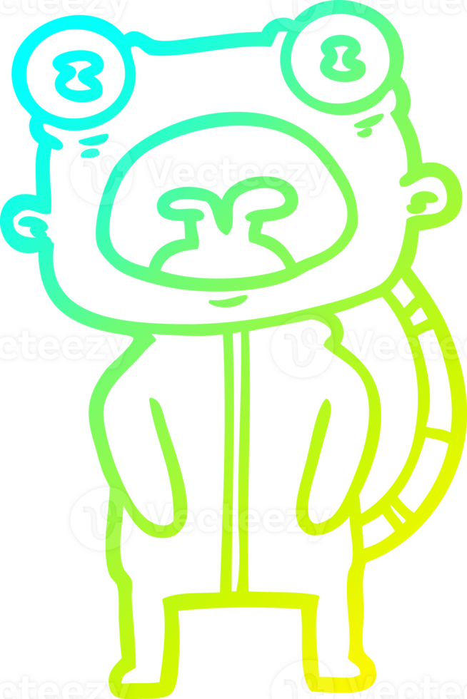 cold gradient line drawing cartoon weird alien communicating png