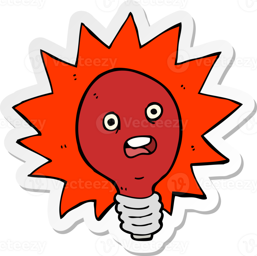 sticker of a cartoon red lightbulb png