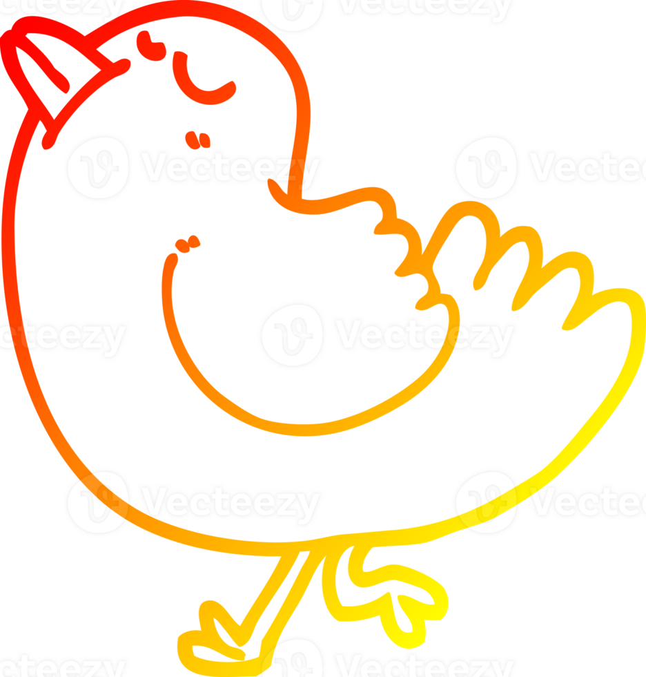 warm gradient line drawing cartoon arrogant bird png
