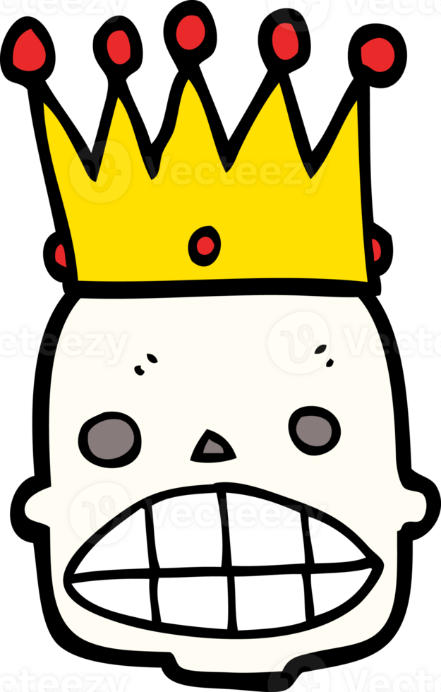 cartoon spooky skull face with crown png