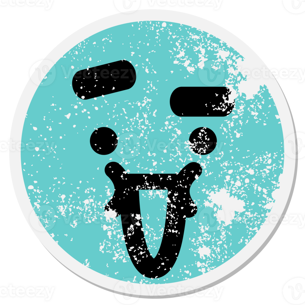 happy face raising eyebrow circular sticker png