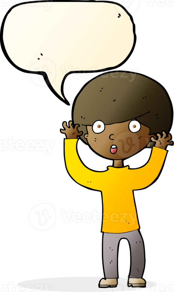 cartoon startled boy with speech bubble png