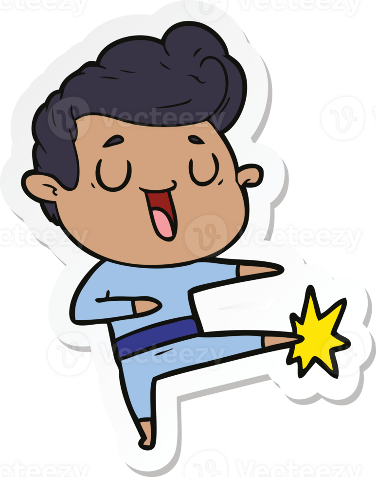 sticker of a happy cartoon man png