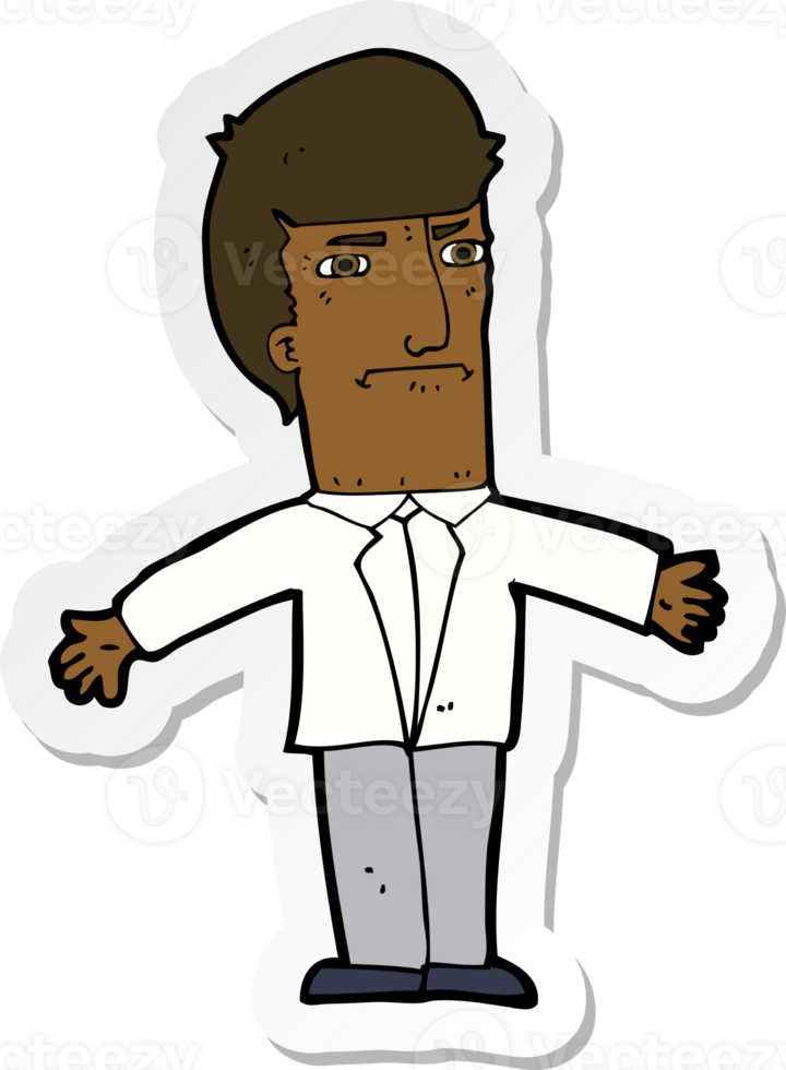 sticker of a cartoon annoyed boss png