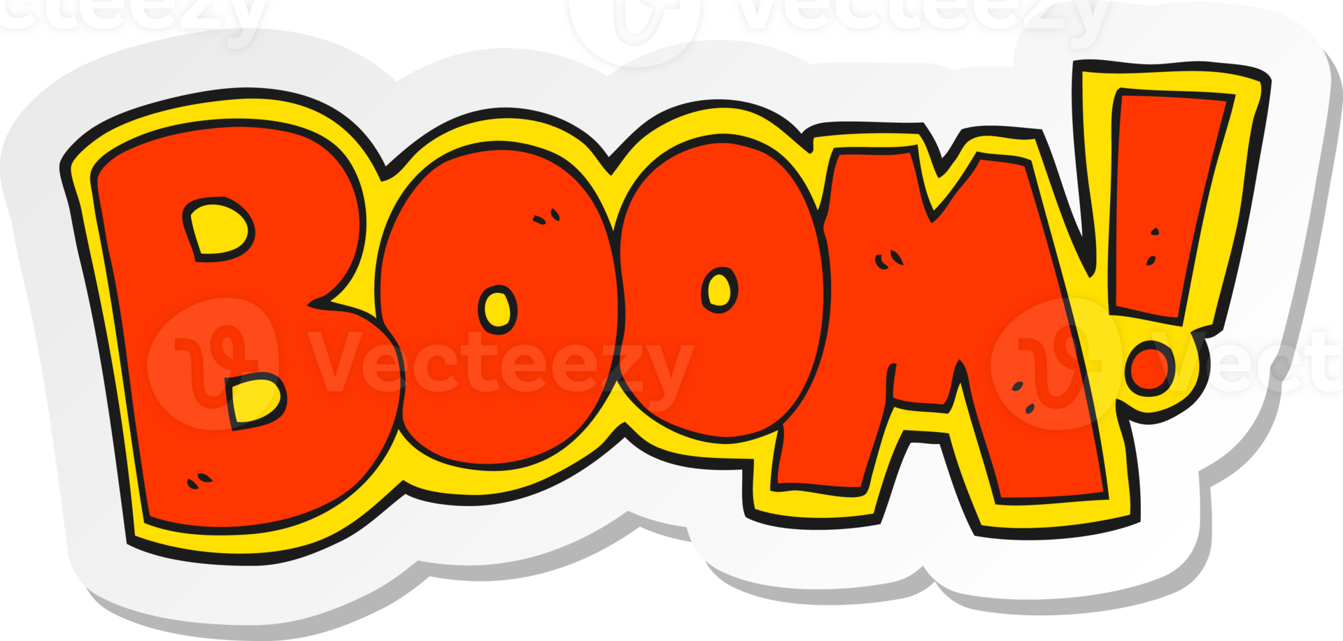 sticker of a cartoon boom symbol png