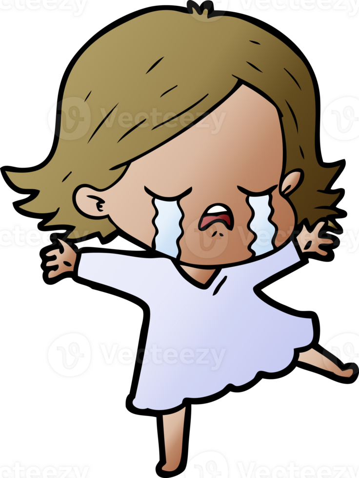 cartoon girl crying png
