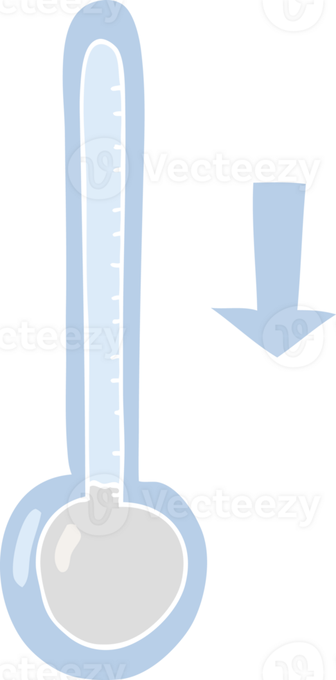 flat color illustration of dropping temperature png