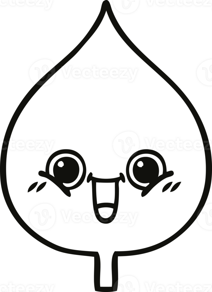 linje teckning tecknad serie av en uttrycksfull blad png