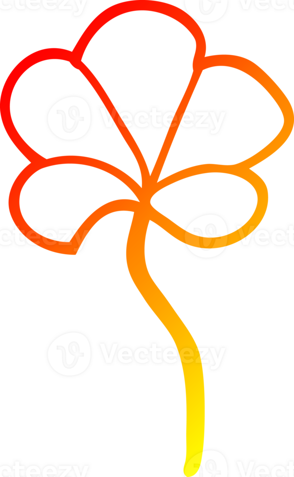 warm Gradient Linie Zeichnung von ein Karikatur Blatt png