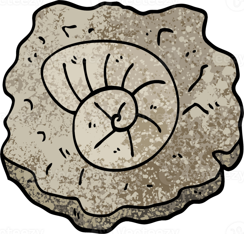 grunge textured illustration cartoon ancient fossil png