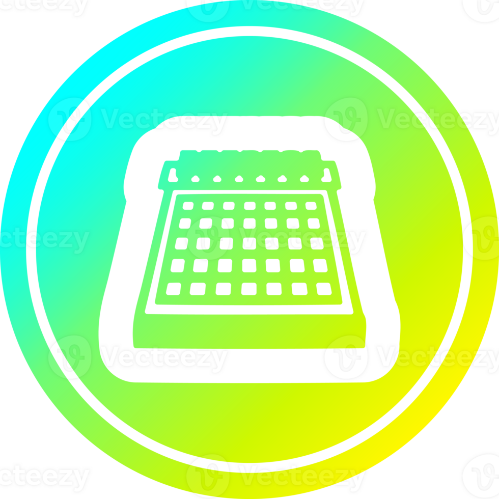 monthly calendar circular icon with cool gradient finish png