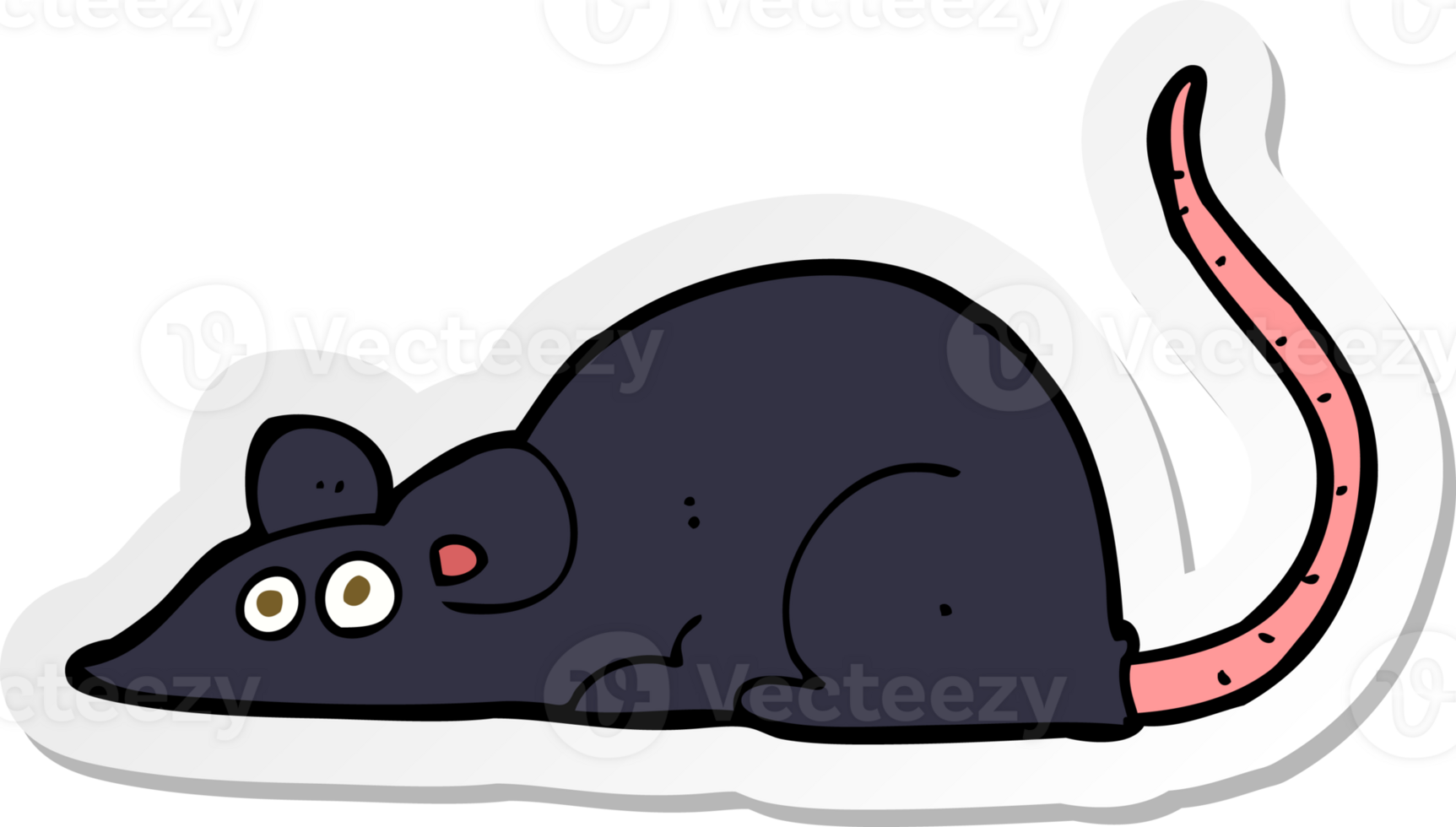 sticker of a cartoon black rat png