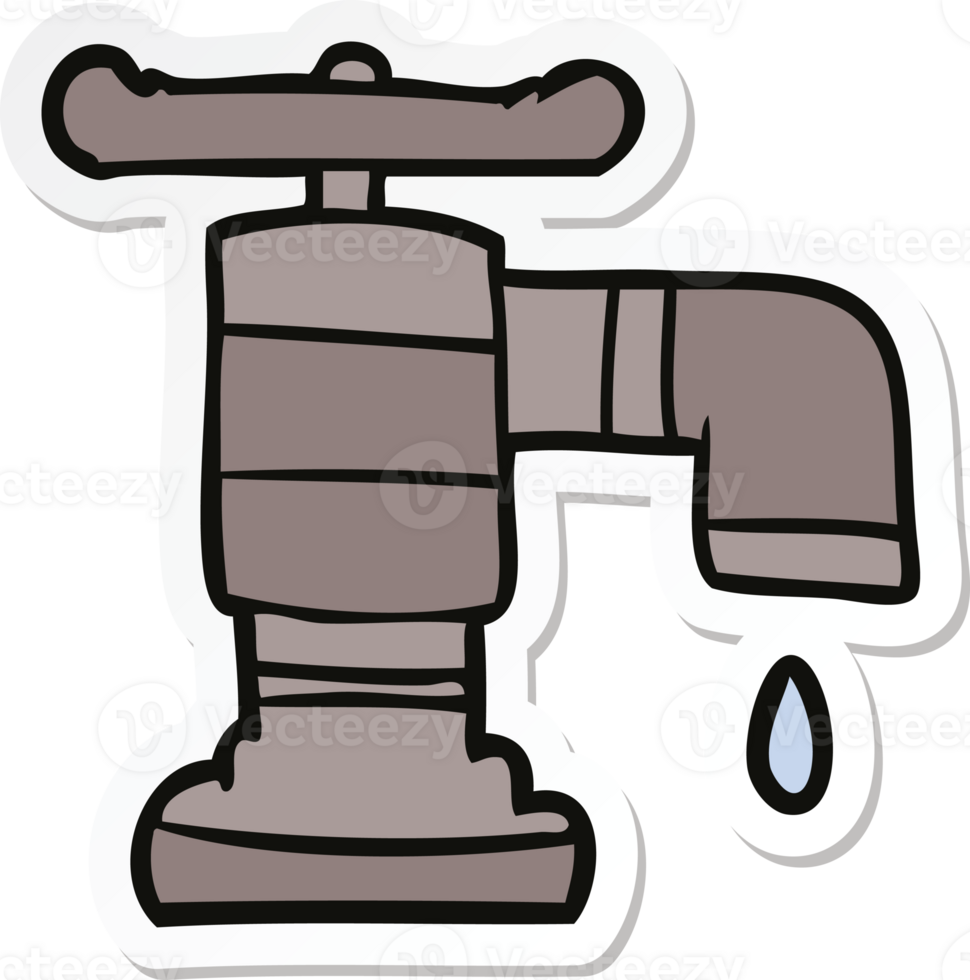 sticker of a cartoon dripping faucet png