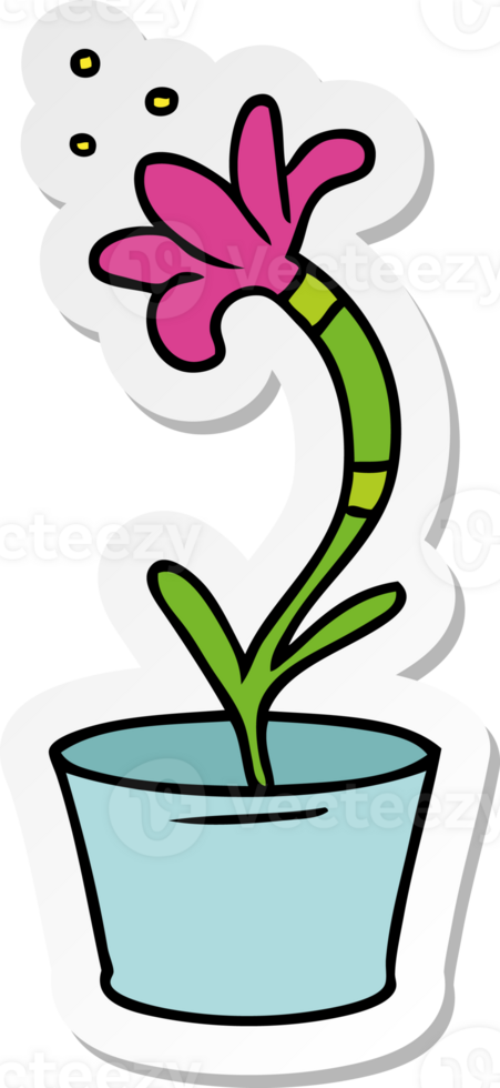 hand drawn sticker cartoon doodle of a house plant png