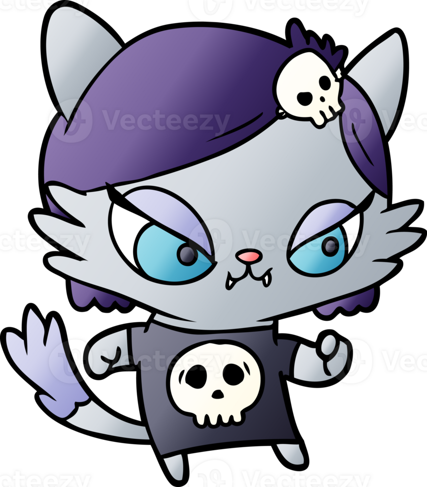 linda chica de gato duro de dibujos animados png