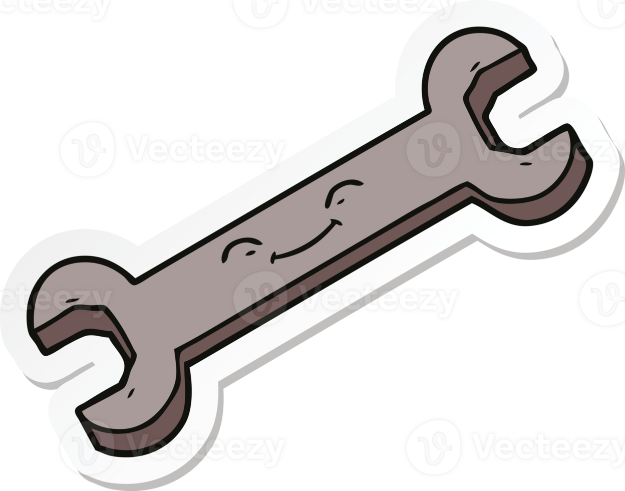 sticker of a cartoon spanner png