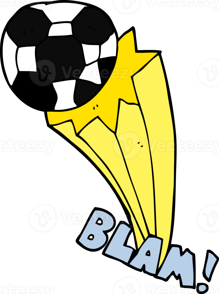 cartoon kicked soccer ball png