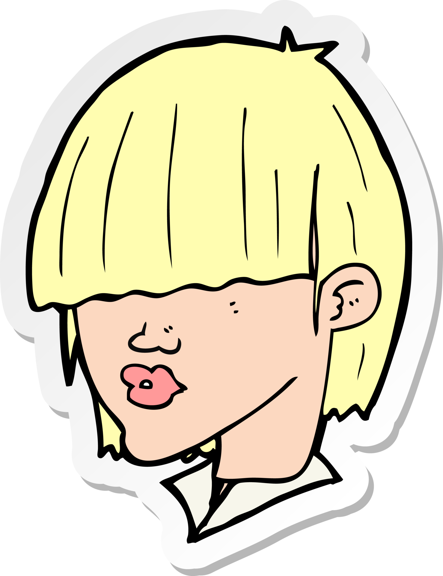 sticker of a cartoon fashion haircut 44969743 PNG