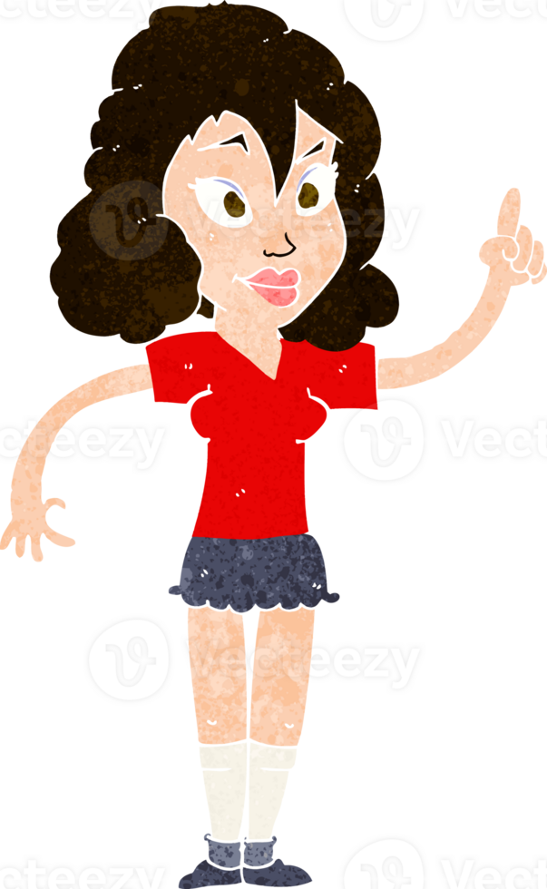 cartoon pretty woman with idea png