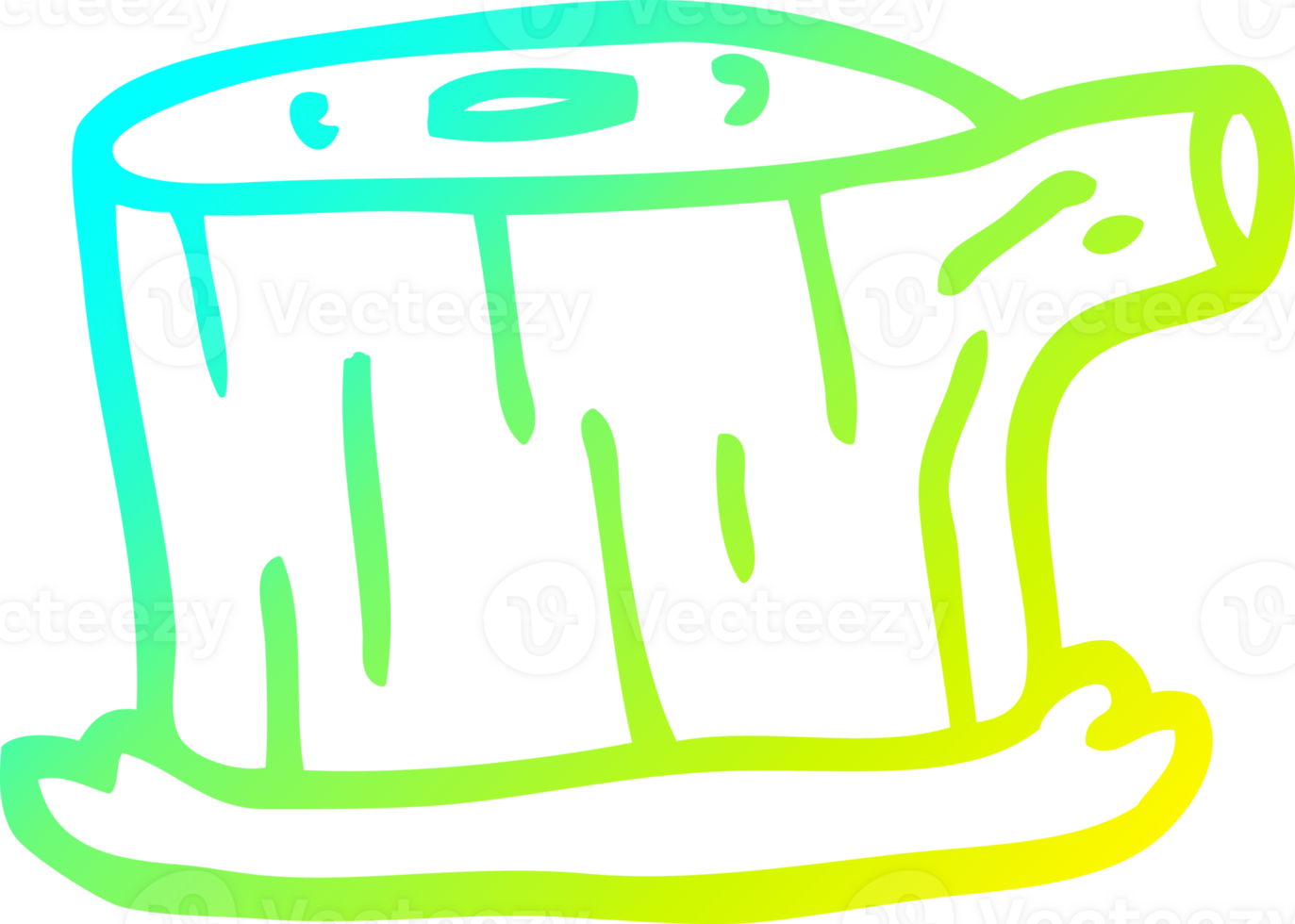 cold gradient line drawing of a cartoon tree log png