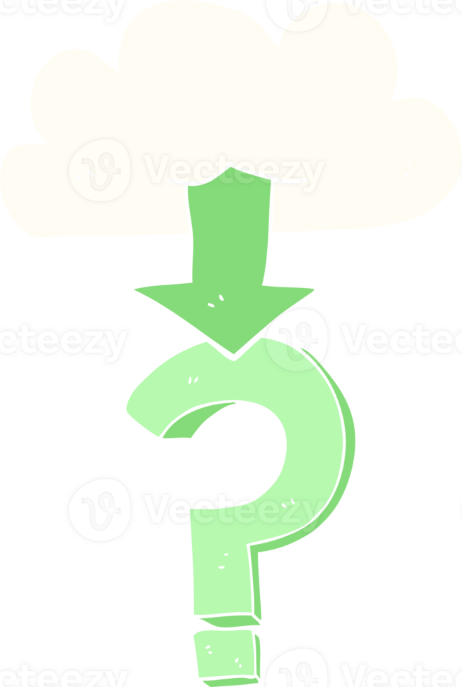 flat color illustration of download from the cloud png