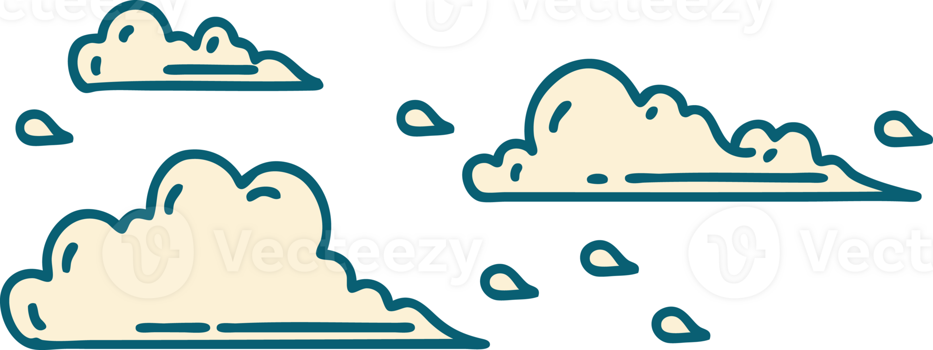 illustration of a traditional tattoo style floating clouds png