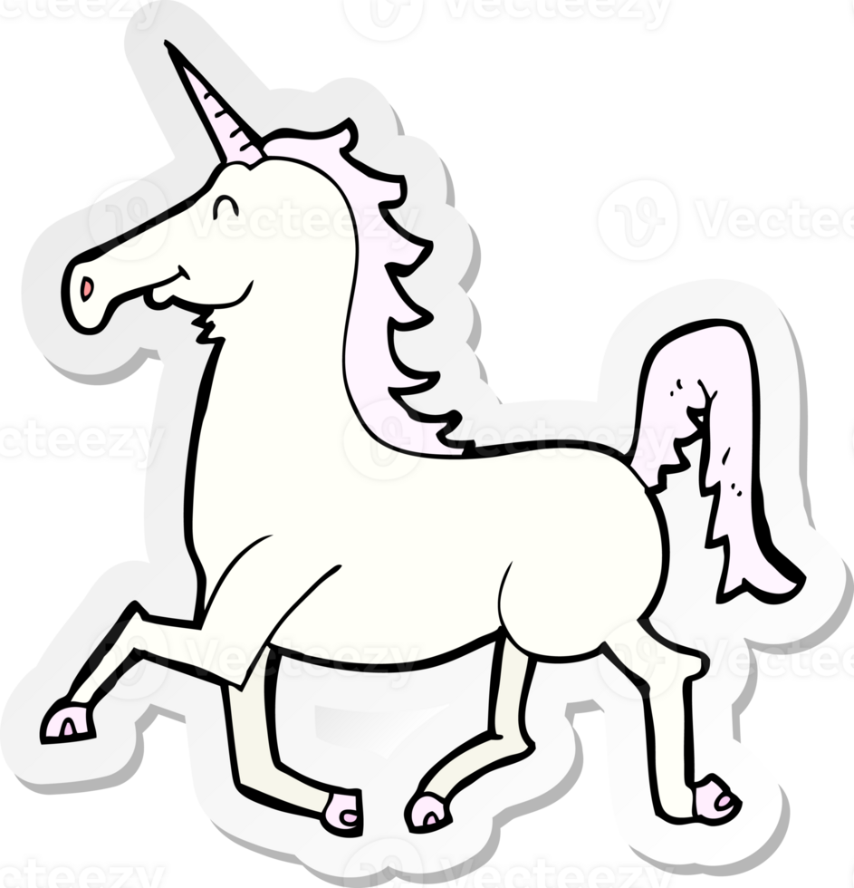 sticker of a cartoon unicorn png