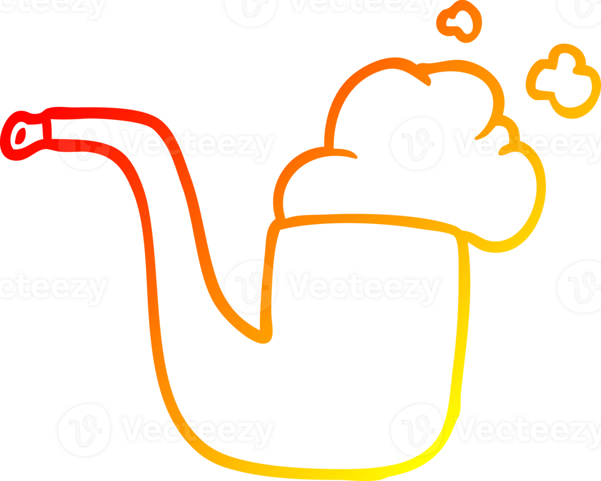 warm gradient line drawing of a old smoking pipe png