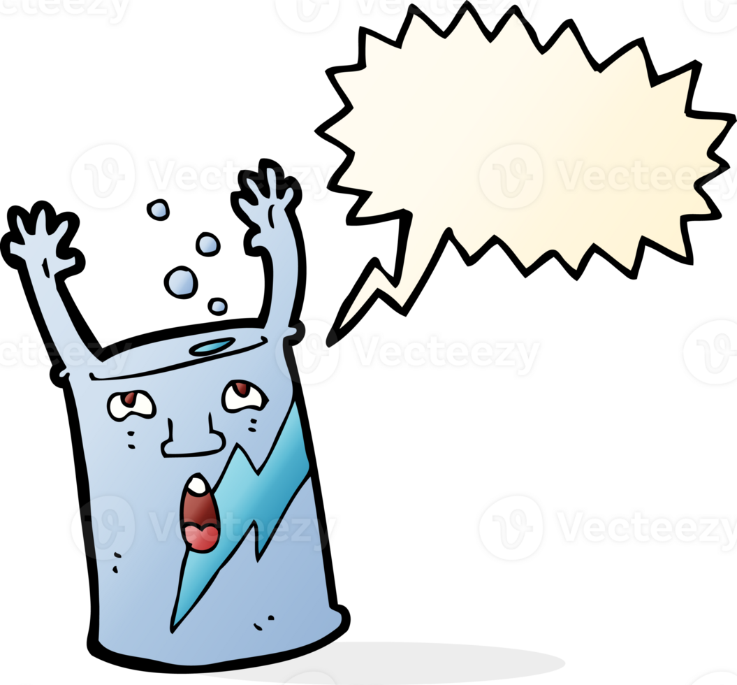 cartoon soda can character with speech bubble png