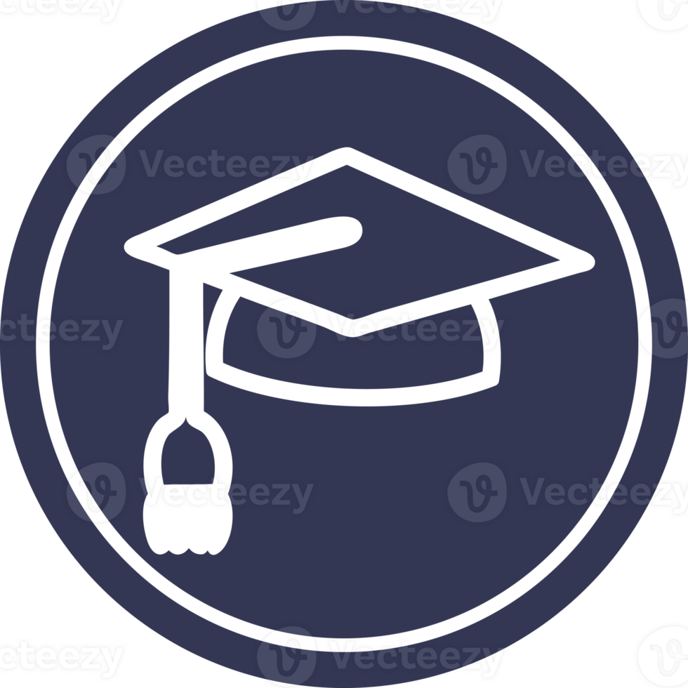 graduation cap circular icon symbol png