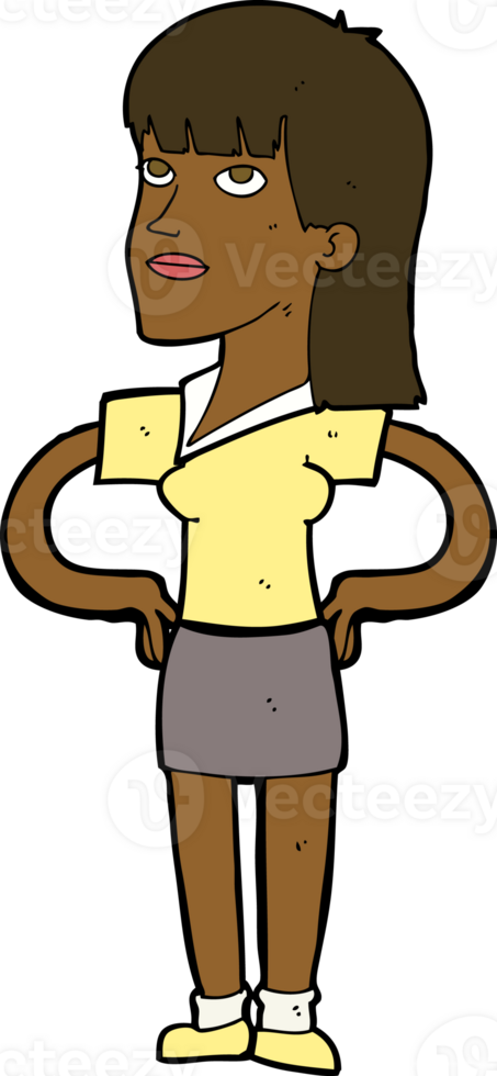 cartoon woman with hands on hips png