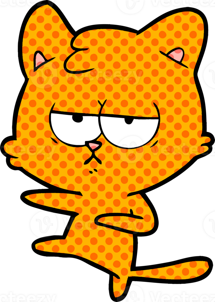 bored cartoon cat png