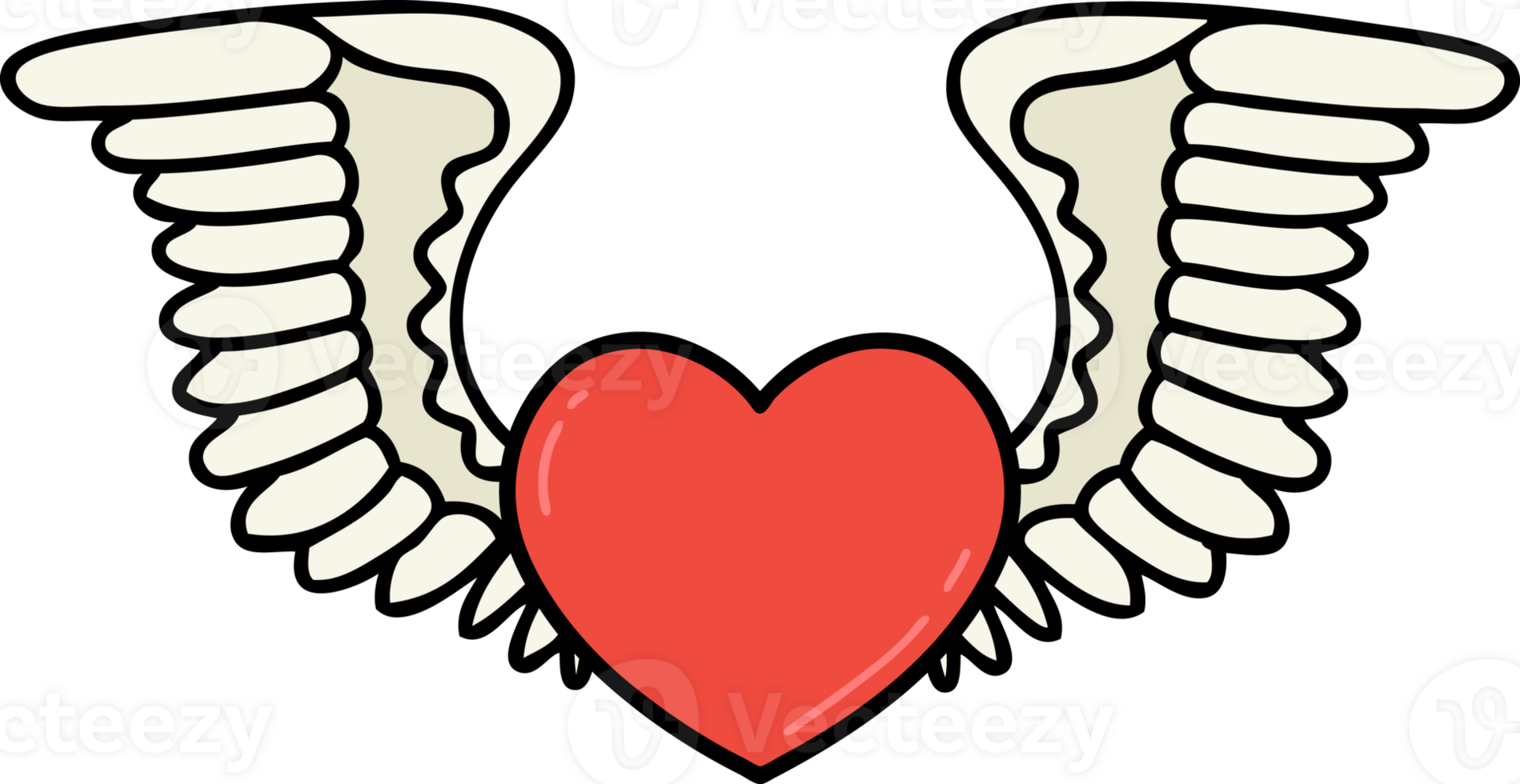 tattoo in traditional style of a heart with wings png