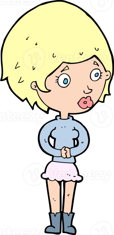 cartoon concerned woman png