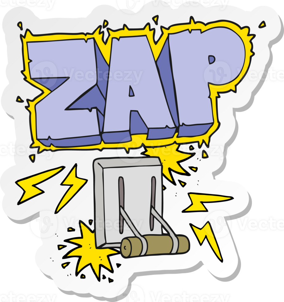 sticker of a cartoon electrical switch zapping png