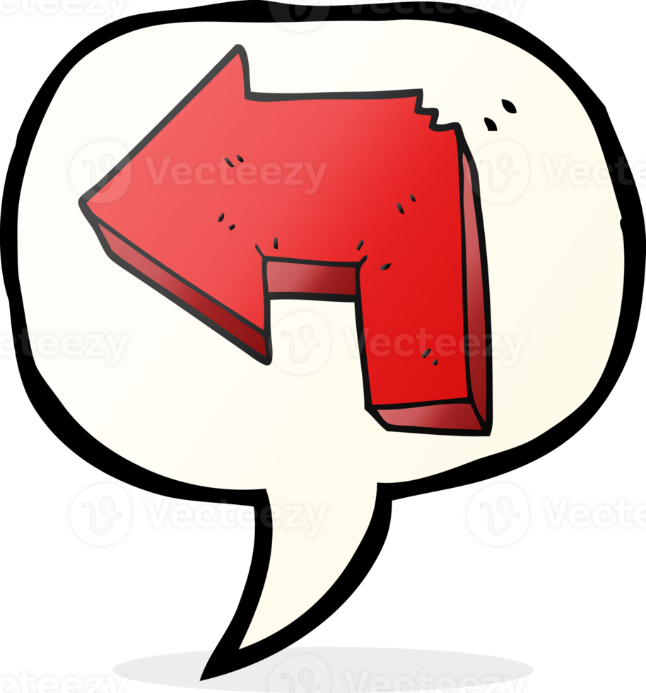hand drawn speech bubble cartoon direction arrow png