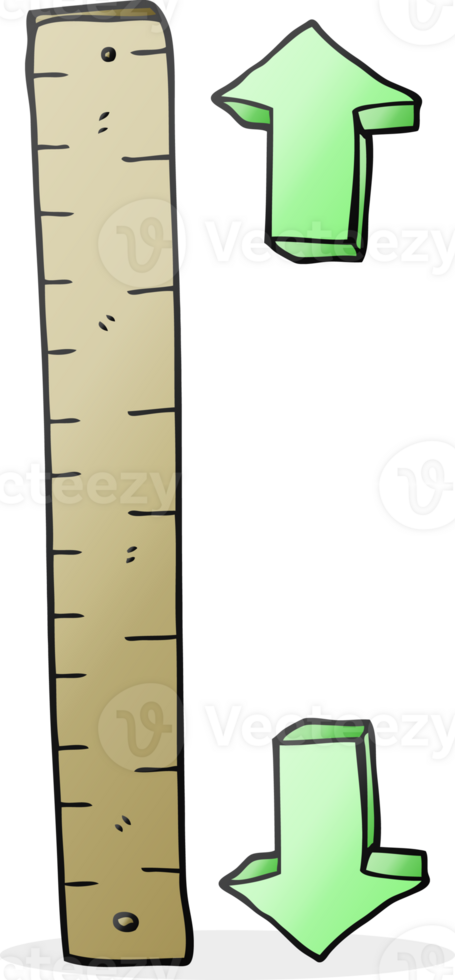 hand drawn cartoon wooden ruler png