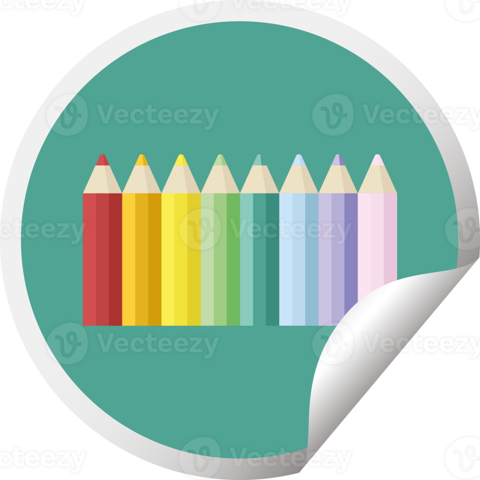 color pencils graphic   illustration circular sticker png