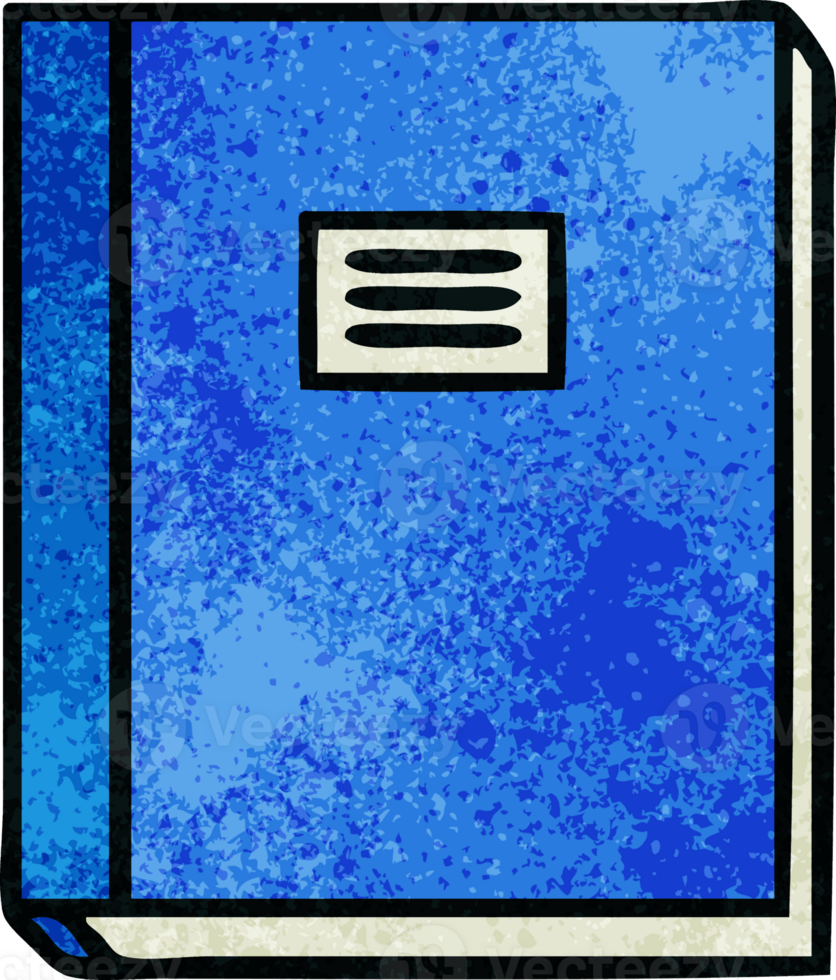 retro grunge texture cartoon of a study book png