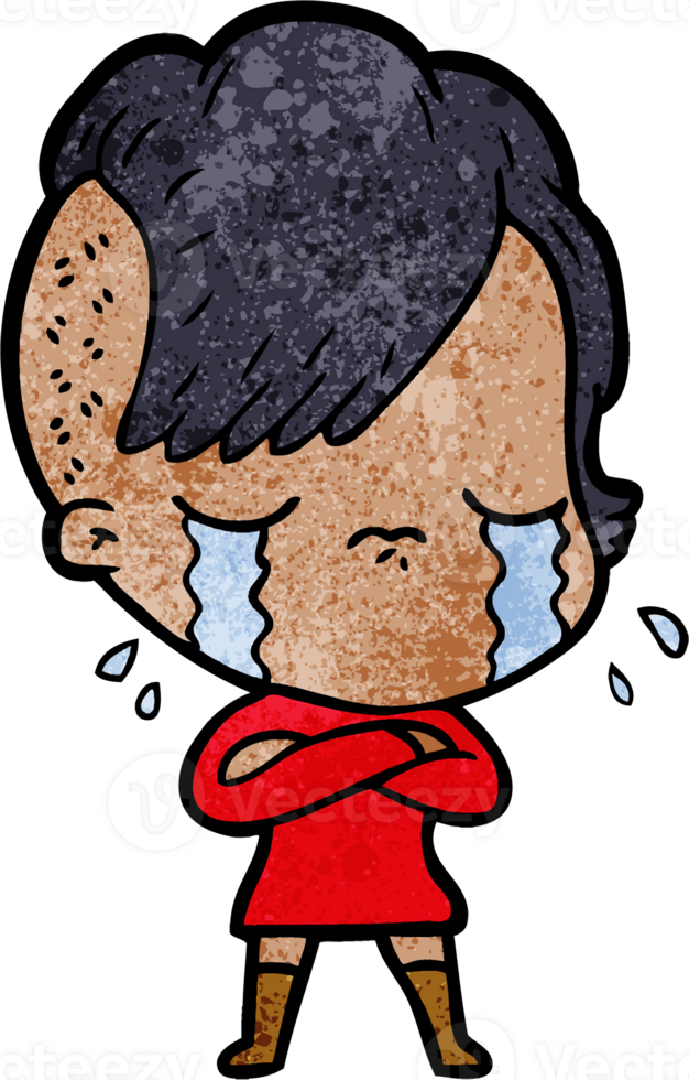 cartoon crying girl png