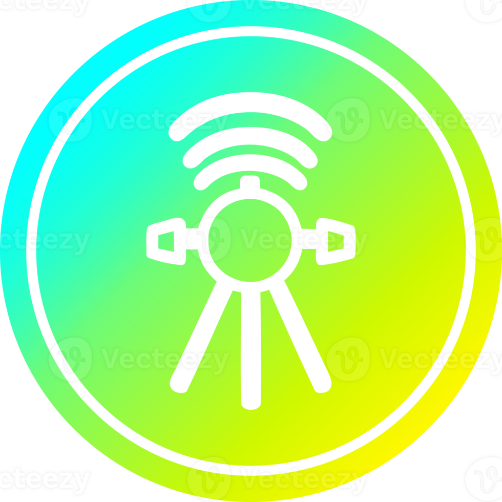 communications satellite circular icon with cool gradient finish png
