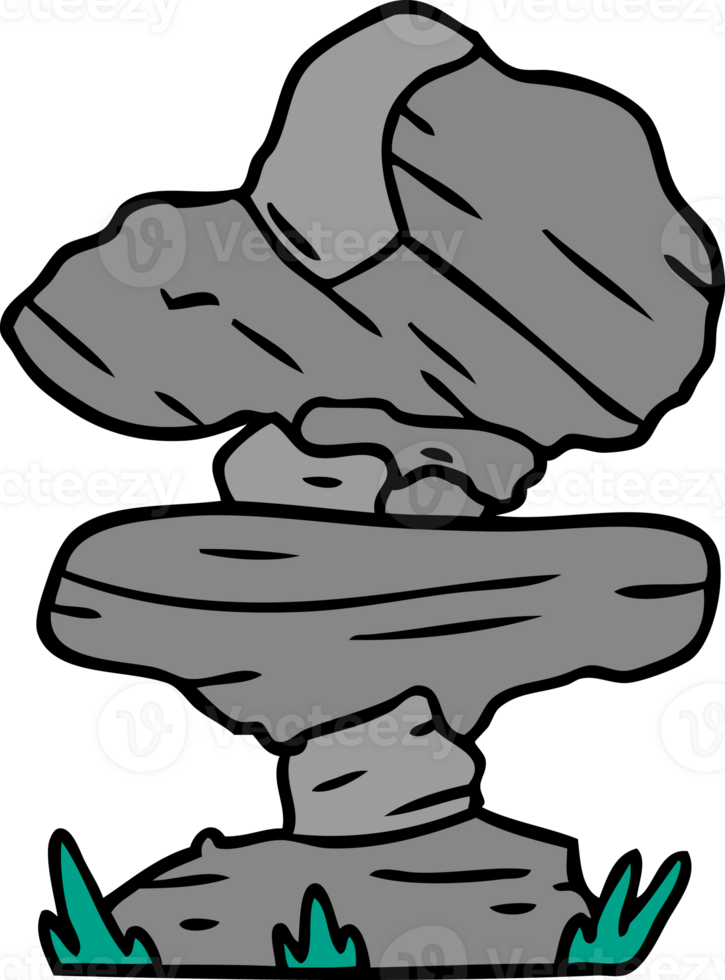 hand drawn cartoon doodle of grey stone boulder png