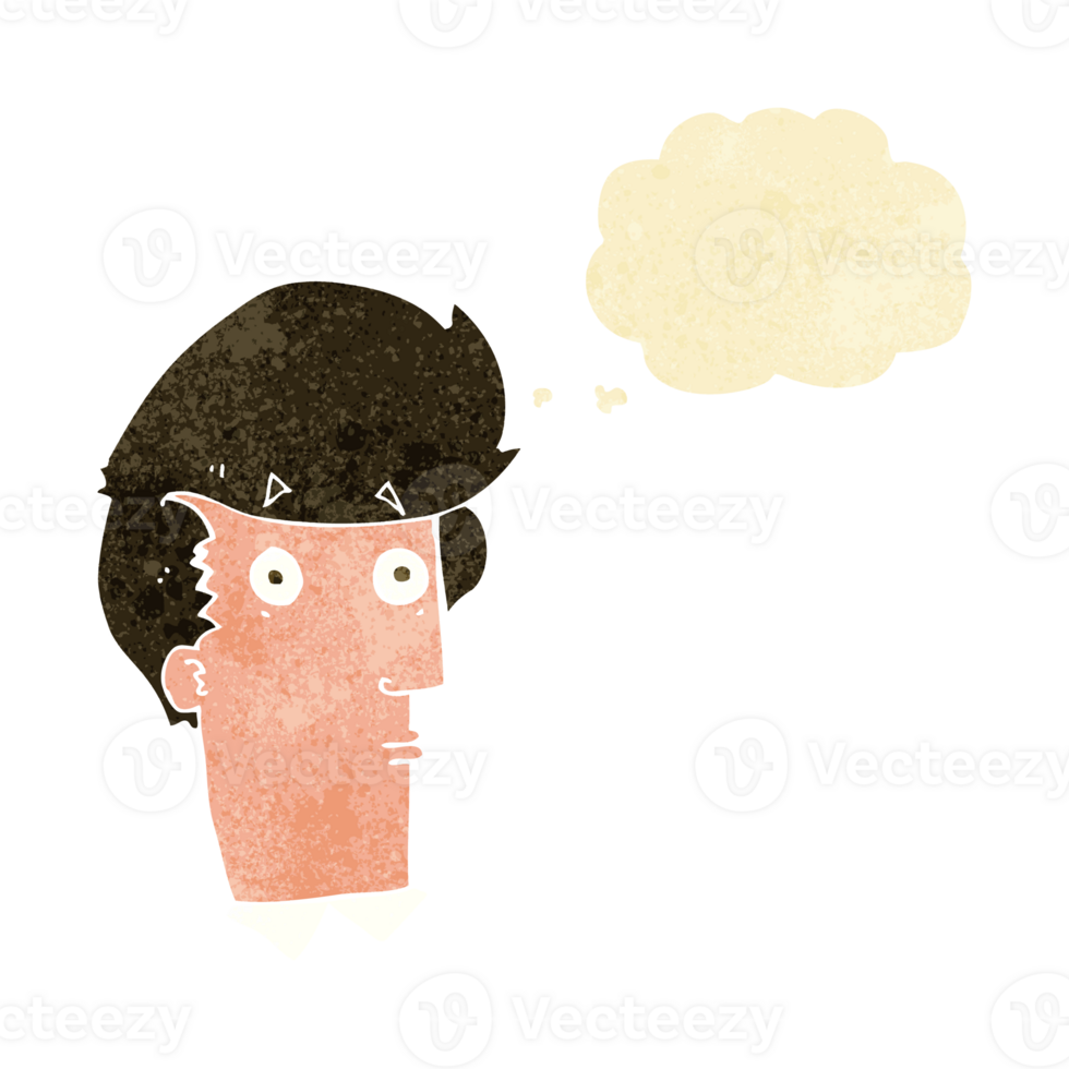 cartoon surprised expression with thought bubble png