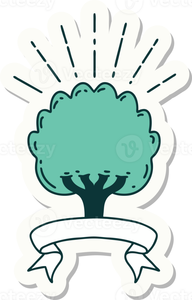 sticker of a tattoo style tree png