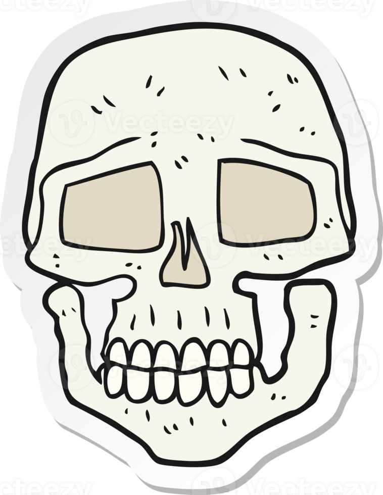 sticker of a cartoon skull png
