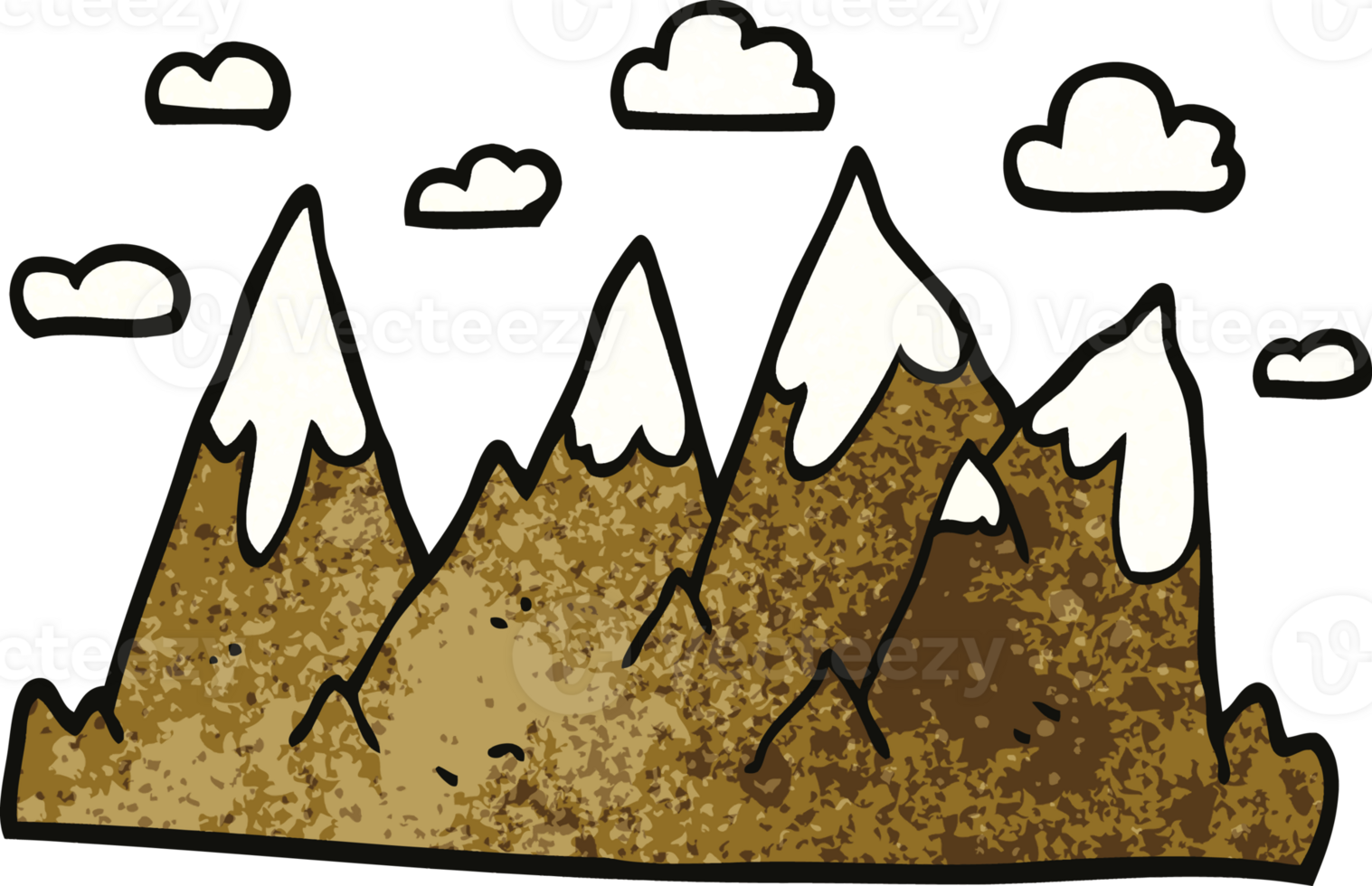 cartoon doodle mountain range png