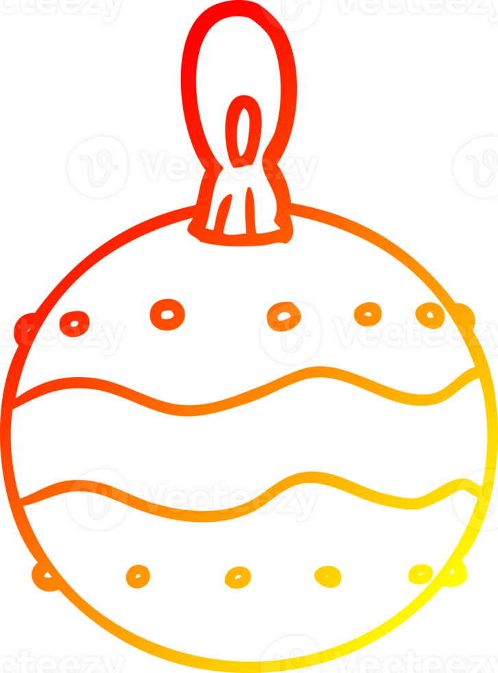 warm gradient line drawing of a christmas bauble decoration png