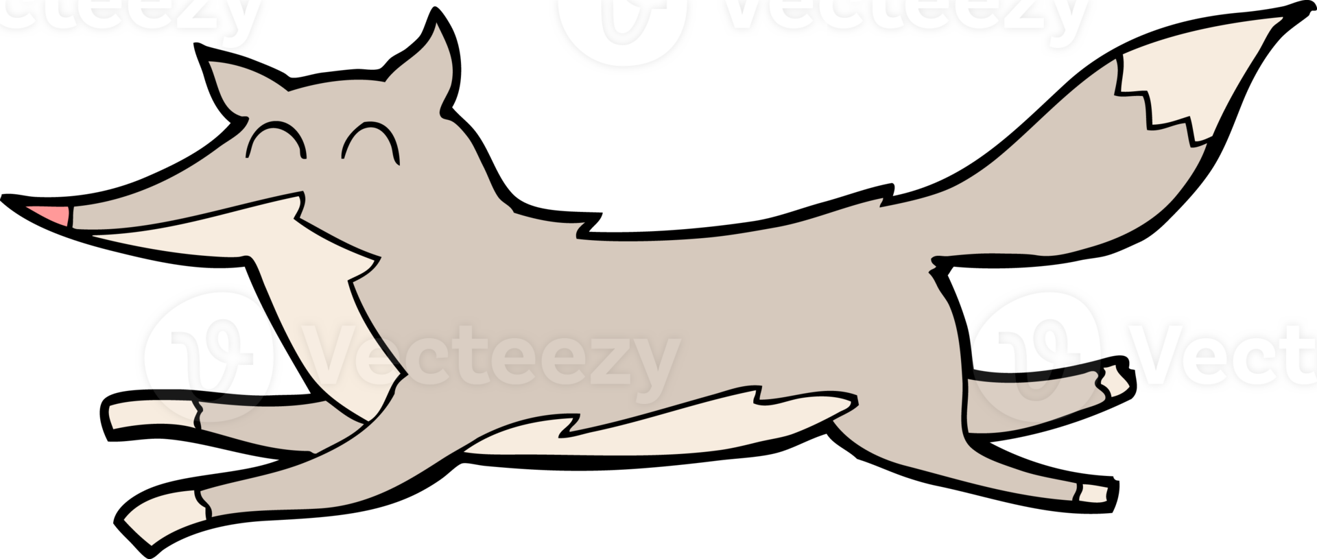 cartoon running wolf png