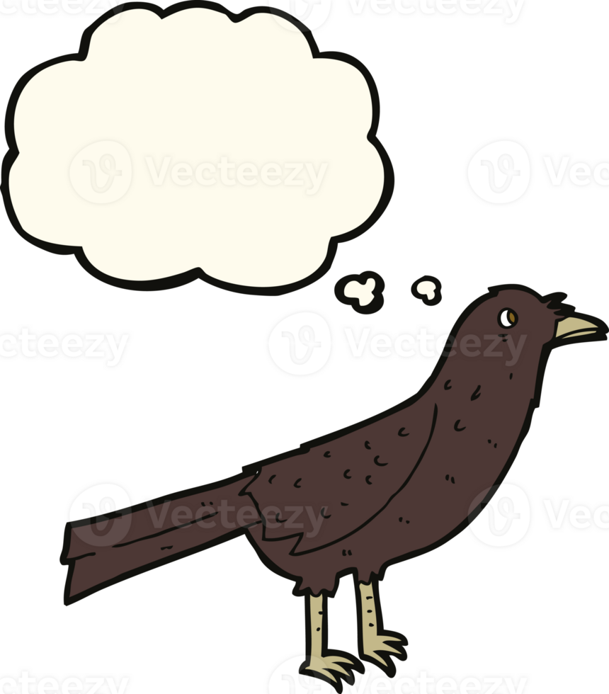 cartoon crow with thought bubble png